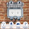 ZUYIYI Outdoor Power Outlet Box with 16.4Ft Extension Cord, NEMA 5-15R, STW 14 AWG, Weatherproof Waterproof IP66 Electrical Outlet Extender, Exterior Wall Power Socket w/Cover for Garden view 4