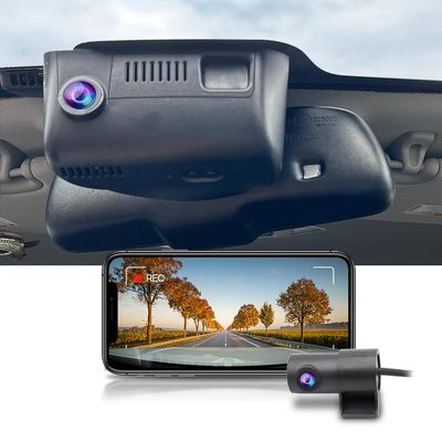 Fitcamx Dual 2160P+1080P Dash Cam Adapts for Jeep Cherokee 2014-2022 (HD2-6091/NO Vent at Front), OEM Factory Look, 2 Way HD Video, WiFi & APP, Loop Recording, G-Sensor, Easy to Set, 128GB Card