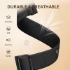 Maledan Replacement Band for Fitbit Sense Bands Men Women, Soft Flexible Breathable Nylon Stretchy Watch Strap for Versa 3/ Versa 4 Band/Sense 2 Wristband Accessories, Black view 2