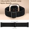 Maledan Replacement Band for Fitbit Sense Bands Men Women, Soft Flexible Breathable Nylon Stretchy Watch Strap for Versa 3/ Versa 4 Band/Sense 2 Wristband Accessories, Black view 3