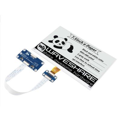 7.5inch E-Ink Display HAT Compatible with Raspberry Pi 800480 Resolution SPI Interface Paper-Like Displaying Without Electricity
