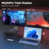 Tymyp 11 in 1 Docking Station, USB C HUB Featuring Dual 4K@60Hz Video Outputs Dual Monitor, (3 x USB 3.1 10 Gb/s, 2 x HDMI, 2 x DP, 100W PD, Gigabit Ethernet & Audio) for Windows and M1 Mac view 2