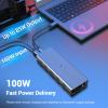 Tymyp 11 in 1 Docking Station, USB C HUB Featuring Dual 4K@60Hz Video Outputs Dual Monitor, (3 x USB 3.1 10 Gb/s, 2 x HDMI, 2 x DP, 100W PD, Gigabit Ethernet & Audio) for Windows and M1 Mac view 4