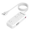 2 Prong Power Strip - 2 Prong to 3 Prong Outlet Adapter, 2 Prong Extension Cord with USB C, 6 Outlets & 3 USB, 3 Prong Adapter 5ft, for Polarized Two Prong Outlet, Wall Mount, Non Grounded, Old House view 1