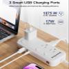 2 Prong Power Strip - 2 Prong to 3 Prong Outlet Adapter, 2 Prong Extension Cord with USB C, 6 Outlets & 3 USB, 3 Prong Adapter 5ft, for Polarized Two Prong Outlet, Wall Mount, Non Grounded, Old House view 3