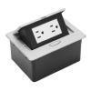 Up Power Strip, Recessed Desktop Outlet Power Grommet Socket with 2 US Outlets, Aluminum Desk Connection Box Table for Conference Room Office Countertop, Silver view 2