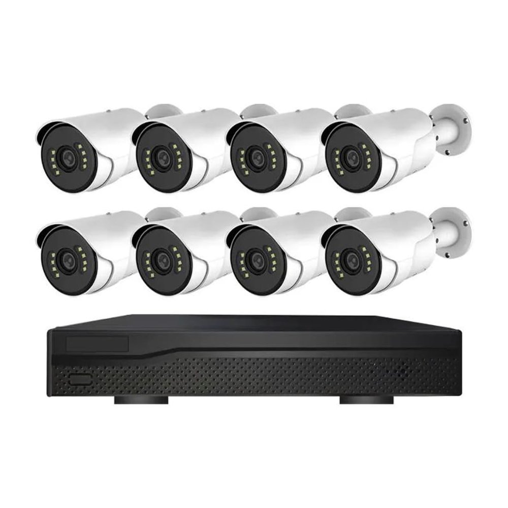 8CH 5MP POE Home Security Cameras System, Outdoor 2K Surveillance Camera NVR Kit with Two Way Audio, Motion Detection, Color Night Vision, Remote Viewing
