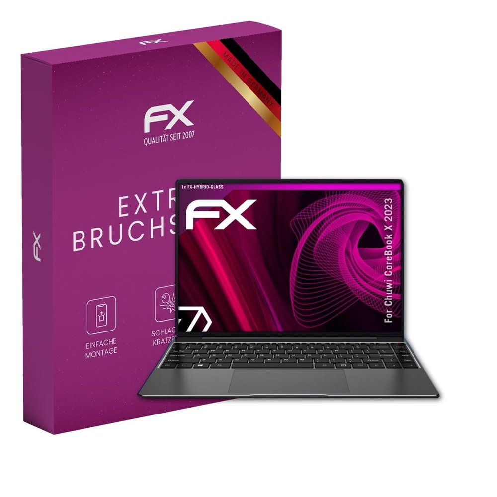 atFoliX Plastic Glass Protective Film compatible with Chuwi CoreBook X 2023, 9H Hybrid-Glass FX Screen Protector