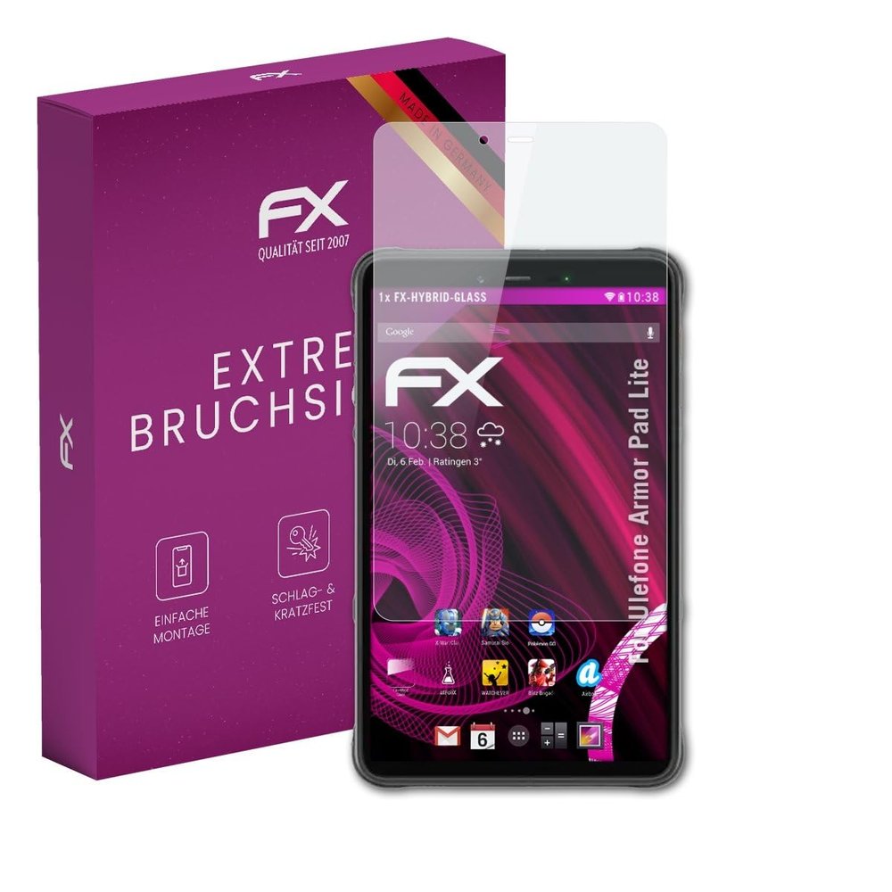 atFoliX Plastic Glass Protective Film compatible with Ulefone Armor Pad Lite, 9H Hybrid-Glass FX Screen Protector