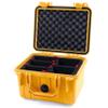 ColorCase Pelican Protector 1300 Case Yellow - Small Size Waterproof Case with TrekPak Divider System & Convoluted Lid Foam - Yellow Latches view 2