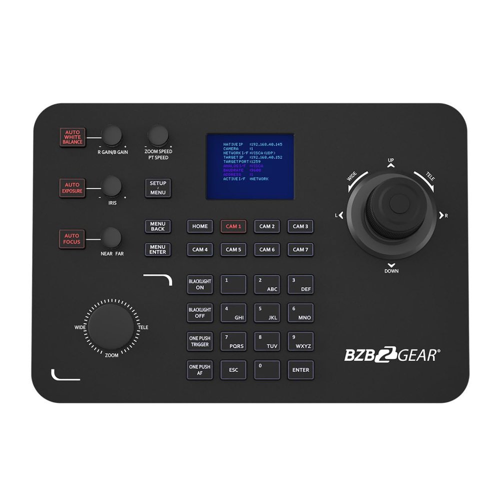 BZB GEAR Universal Advanced Serial and IP PTZ Joystick Controller with POE (IP/RS232/422/485) - BG-Commander
