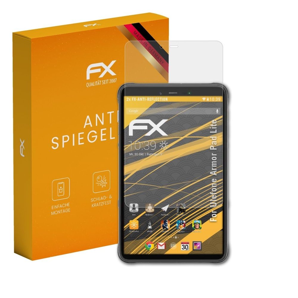atFoliX Screen Protector compatible with Ulefone Armor Pad Lite Screen Protection Film, anti-reflective and shock-absorbing FX Protector Film (2X)