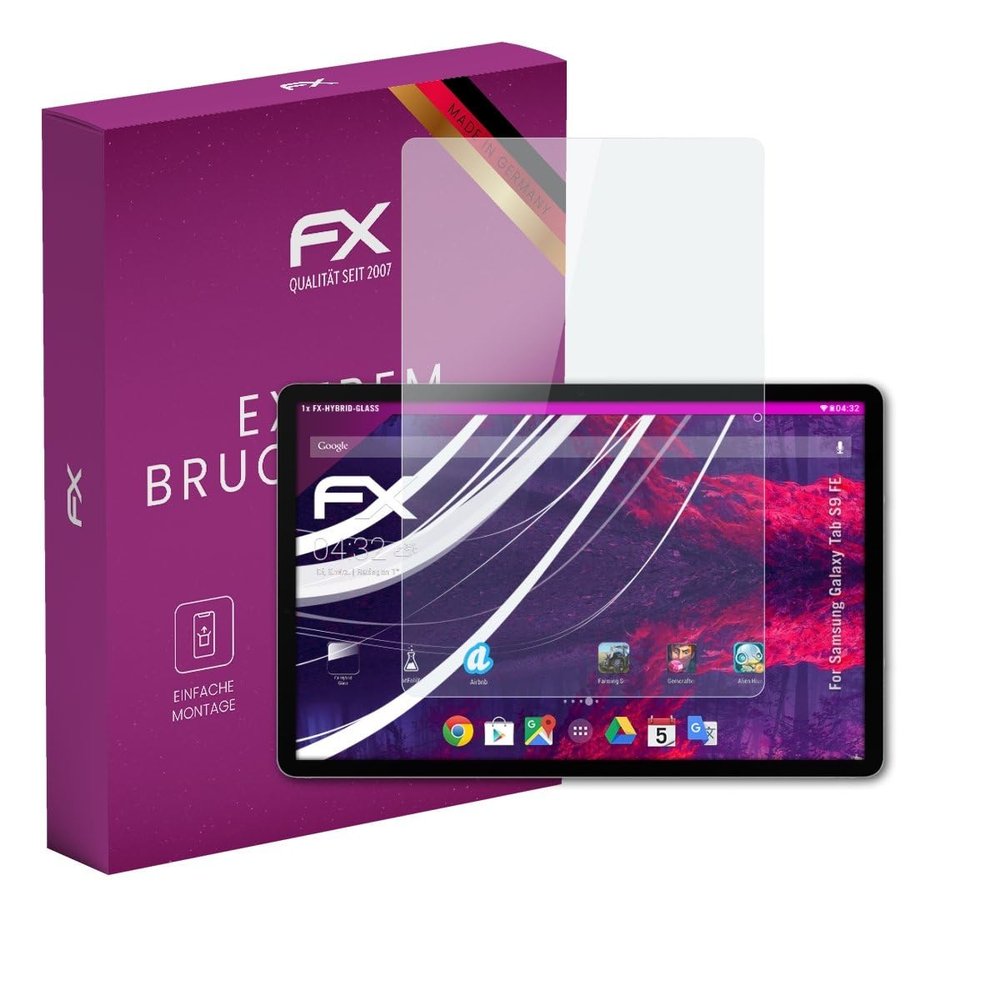 atFoliX Plastic Glass Protective Film compatible with Samsung Galaxy Tab S9 FE, 9H Hybrid-Glass FX Screen Protector