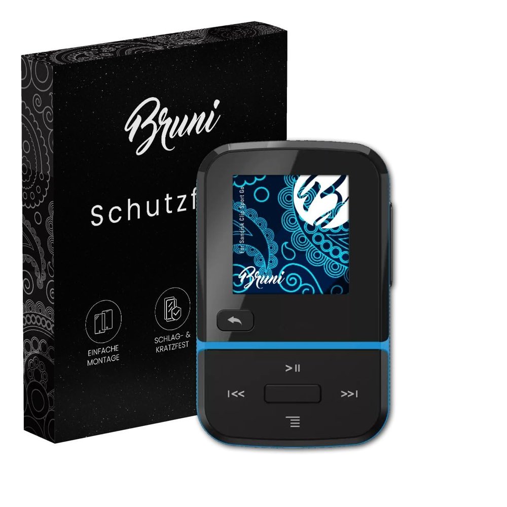 Bruni Screen Protector suitable for Sandisk Clip Sport Go, Protector Film crystal clear Protective Film (2X)