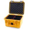 ColorCase Pelican Protector 1300 Case Yellow - Small Size Waterproof Case with TrekPak Divider System & Convoluted Lid Foam - Silver Latches view 2