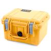 ColorCase Pelican Protector 1300 Case Yellow - Small Size Waterproof Case with TrekPak Divider System & Convoluted Lid Foam - Silver Latches view 3