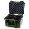 ColorCase Pelican Protector 1300 Case OD Green - Small Size Waterproof Case with TrekPak Divider System & Convoluted Lid Foam - OD Green Latches view 2