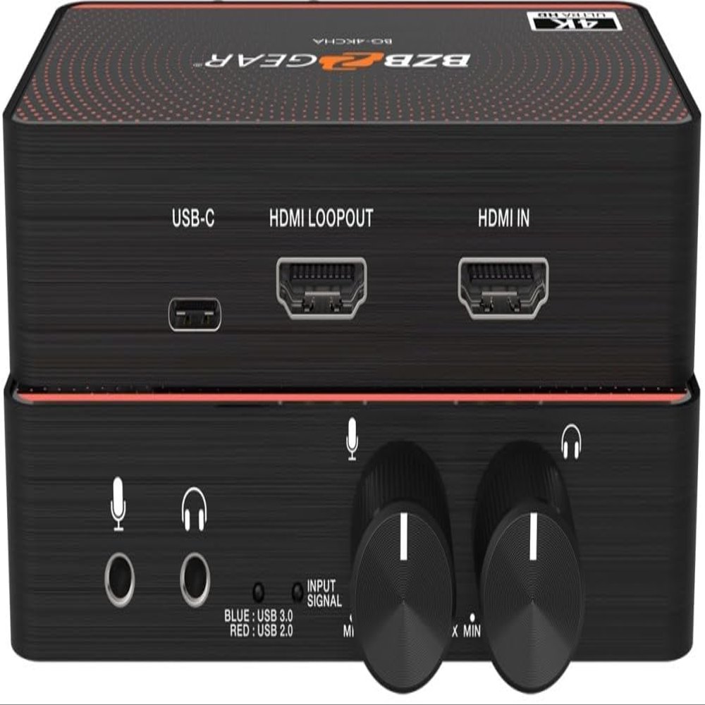 BZBGEAR USB-C 4K60 Video Capture Card with Scaler, HDMI 2.0 Loop Out, Audio & HDR10 to SDR Conversion - BG-4KCHA