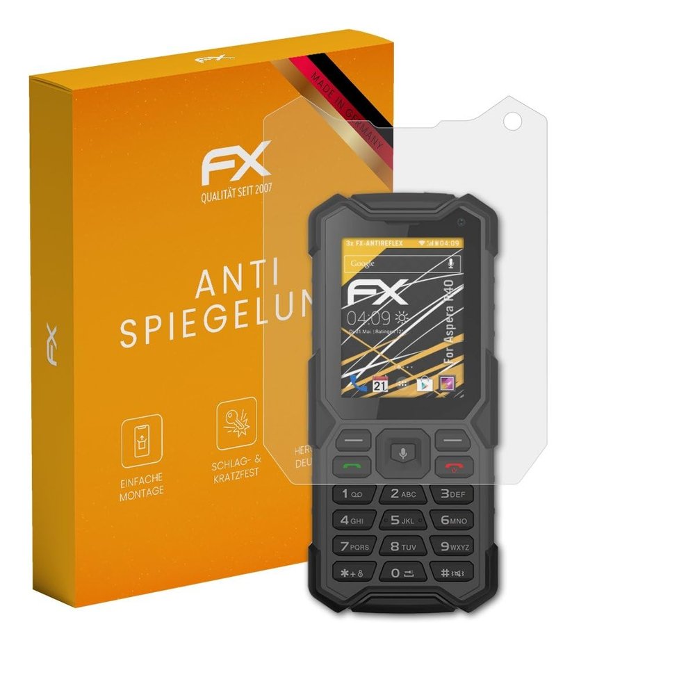 atFoliX Screen Protector compatible with Aspera R40 Screen Protection Film, anti-reflective and shock-absorbing FX Protector Film (3X)