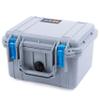 ColorCase Pelican Protector 1300 Case Silver - Small Size Waterproof Case with TrekPak Divider System & Convoluted Lid Foam - Blue Latches view 3