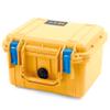 ColorCase Pelican Protector 1300 Case Yellow - Small Size Waterproof Case with TrekPak Divider System & Convoluted Lid Foam - Blue Latches view 3