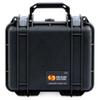ColorCase Pelican Protector 1300 Case Black - Small Size Waterproof Case with TrekPak Divider System & Convoluted Lid Foam - Silver Latches view 1