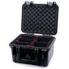 ColorCase Pelican Protector 1300 Case Black - Small Size Waterproof Case with TrekPak Divider System & Convoluted Lid Foam - Silver Latches view 2