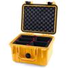 ColorCase Pelican Protector 1300 Case Yellow - Small Size Waterproof Case with TrekPak Divider System & Convoluted Lid Foam - Black Latches view 2