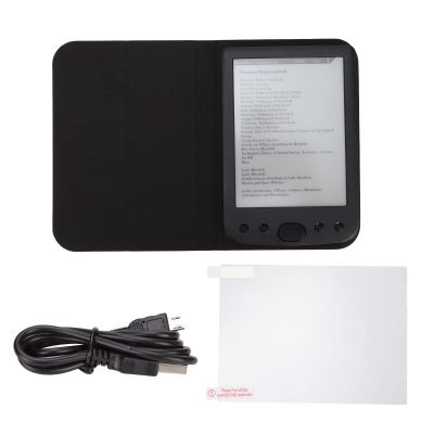 plplaaoo Portable Ebook Reader, 6in 800x600 High Definition Ink Screen E Reader, 8GB 512MB Ereader with Protective Case Film for Reading, Long Battery Life