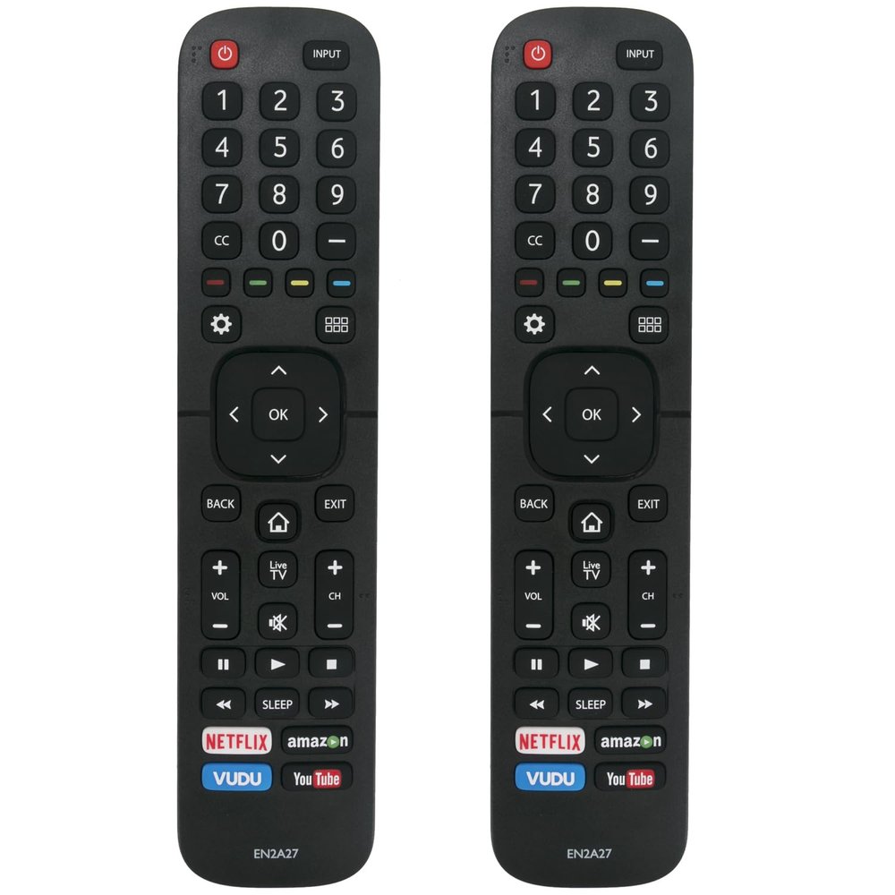 [2pcs/Pack] PerFascin Replacement Remote Control Fit for Hisense TV 65H7B ES-A150203 43H6C 43H7C 50H5C+ 55H5C+ 50H6GB 50H7GB 50H7GB1 50H8107 50H8C 50CU6000 55CU6000 65CU6200 H10B 50H8C+ 55H8C+ H8C