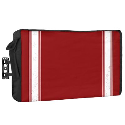 Outdoor TV Cover 40 to 43 Inches, Christmas Red Stripe Waterproof and Weatherproof TV Cover with Remote Control Pocket, Flat Screen TV Cover Protector for Outside TV