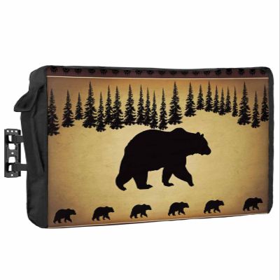 Yukro Outdoor TV Cover 48 to 50 Inches, Retro Polar Bear Pine Tree Silhouette Waterproof and Weatherproof TV Cover with Remote Control Pocket, Flat Screen TV Cover Protector for Outside TV