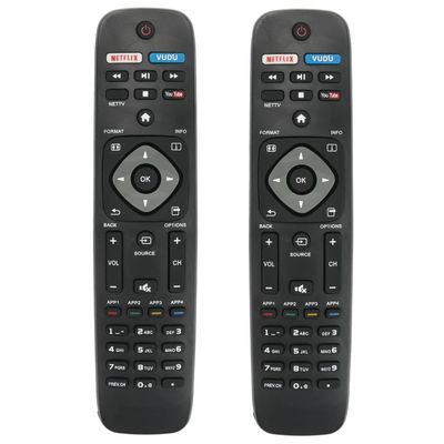 [2pcs/Pack] PerFascin Replacement Remote Control Fit for Philips 5000 Series Smart Ultra HDTV 50PFL5901/F7 50PFL5901 55PFL5901/F7 55PFL5901 55PFL5601/F7 55PFL5601