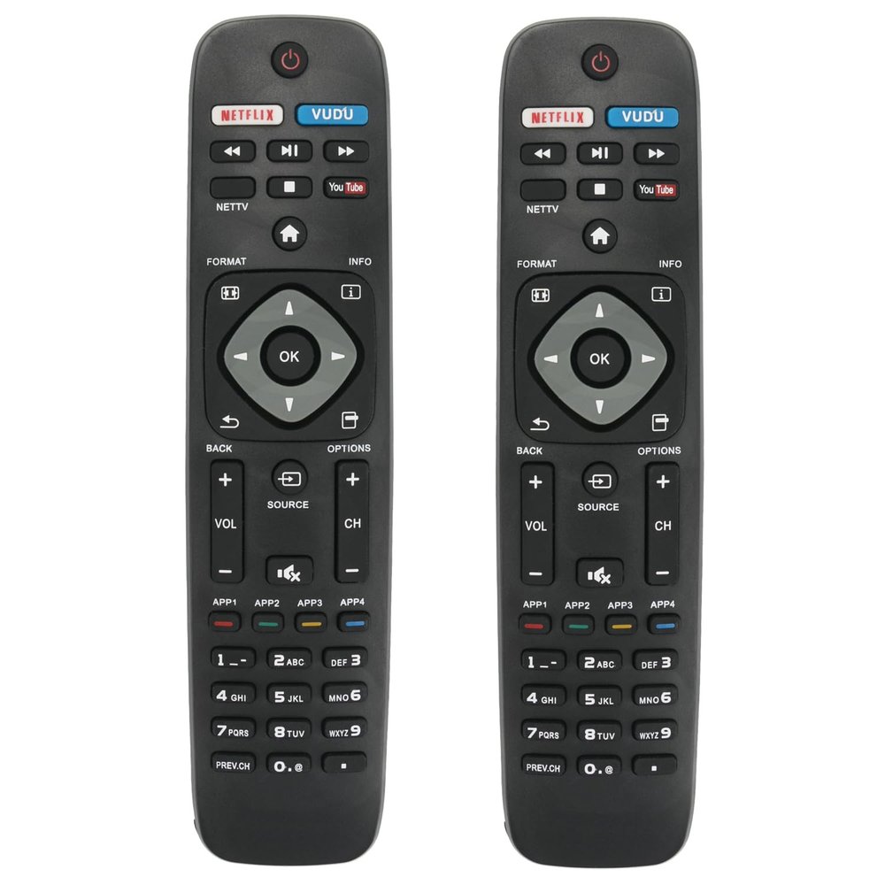 [2pcs/Pack] PerFascin Replacement Remote Control Fit for Philips 5000 Series Smart Ultra HDTV 50PFL5901/F7 50PFL5901 55PFL5901/F7 55PFL5901 55PFL5601/F7 55PFL5601
