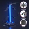 KDD RGB Headset Stand with 9 Light Modes - Controller Holder for Desk - Rotatable Headphone Stand & Detachable Controller Hook for PC Earphone Accessories(Black) view 4