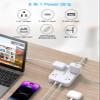 10 Ft Extension Cord, HANYCONY Ultra Thin Flat Power Strip with 4 Outlets 4 USB Ports (2 USB C), Wall Mount, Multi Plug Outlet Extender Desk Charging Station for Office Travel Dorm Room Essentials view 2