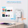 10 Ft Extension Cord, HANYCONY Ultra Thin Flat Power Strip with 4 Outlets 4 USB Ports (2 USB C), Wall Mount, Multi Plug Outlet Extender Desk Charging Station for Office Travel Dorm Room Essentials view 3
