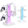 KDD RGB Headset Stand with 9 Light Modes - Controller Holder for Desk - Rotatable Headphone Stand & Detachable Controller Hook for PC Earphone Accessories(White) view 1