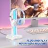 KDD RGB Headset Stand with 9 Light Modes - Controller Holder for Desk - Rotatable Headphone Stand & Detachable Controller Hook for PC Earphone Accessories(White) view 3