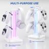 KDD RGB Headset Stand with 9 Light Modes - Controller Holder for Desk - Rotatable Headphone Stand & Detachable Controller Hook for PC Earphone Accessories(White) view 4