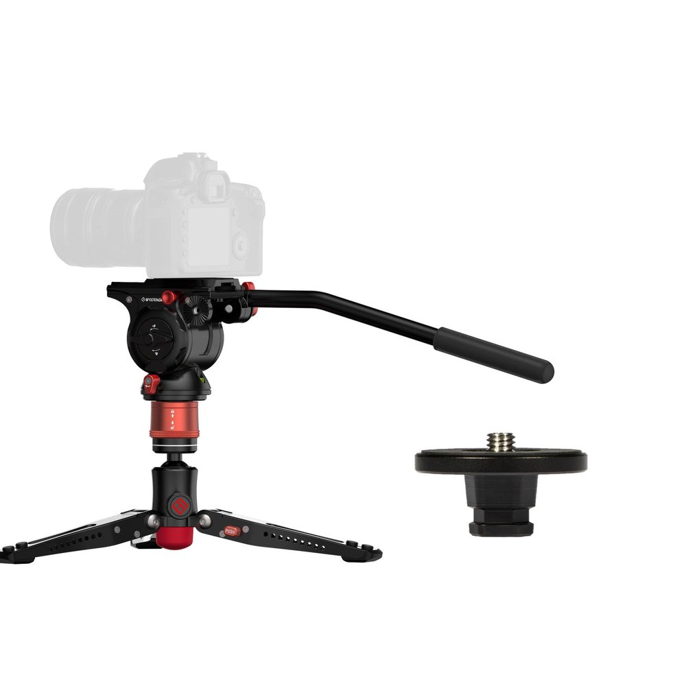 IFOOTAGE Mini Tripod for Camera with Fluid Head and Quick Release Plate, Desktop Tripod Compatible with Sony, Nikon, Canon DSLR Camera, Cobra 3 Base & Komodo K5S