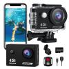 Action Camera 4K30fps with 64G SD Card,HD Waterproof Camera 131ft Underwater Cameras 20MP Pre-Recording WiFi Camera 170 Remote Control Sports Cameras with 2 Batteries Helmet Mount Accessories Kits view 1