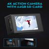 Action Camera 4K30fps with 64G SD Card,HD Waterproof Camera 131ft Underwater Cameras 20MP Pre-Recording WiFi Camera 170 Remote Control Sports Cameras with 2 Batteries Helmet Mount Accessories Kits view 3