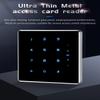 125khz Slim Metal Access Control Card Reader with PIN Keypad or Swipe Verification Tempered Glass Material Wiegand 26 34 Format 13.56mhz Contactless RF Reader (13.56MHZ Wiegand) view 3