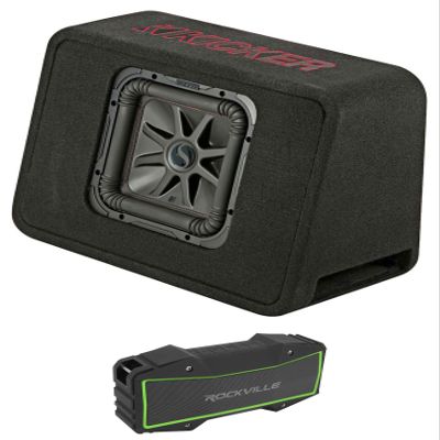 KICKER 45TL7R102 L7R 10" Subwoofer in Truck Box Sub Enclosure+Bluetooth Speaker