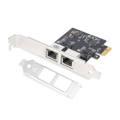 2.5Gbase-T PCIE NIC with Realtek RTL8125 Chip, Dual RJ45 Port 2500/1000/100 Mbps Network Adapter, PCIe X1,Ethernet Card for Windows/Windows Server/Linux