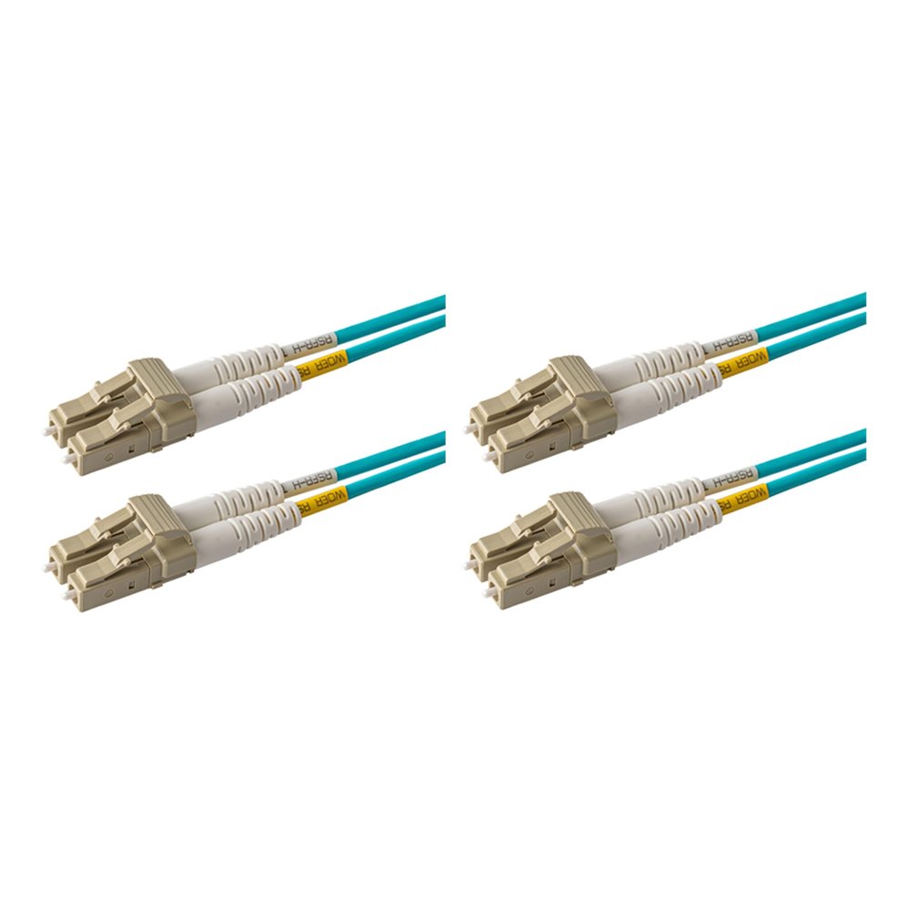 SpeedyFiberTX 2-Pack 85 Meter Multimode 10G OM3 50/125 Fiber Optic Patch Cable, Duplex LC to LC, Aqua Riser OFNR Cable Jacket