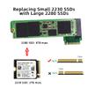 NFHK NVME M-Key 22x30mm to 22x80mm Angled Extension SSD Upgrade Adapter Compatible with ROG Ally Gaming view 2