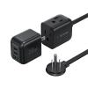 TROND Travel Power Strip with Detachable USB C Ports Fast Charge GaN III PD35W, 5ft Flat Plug Extension Cord with Multiple Outlets, for Home Hotel Dorm Room Cruise Ship Essentials, Black view 1