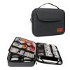 CIRONI Cable Organiser Bag,Electronic Accessories Bag Double Layer Travel Waterproof Cord Storage Bag for Ipad,Hard Drives,Chargers,Power Bank,USB Drive,Cellphone,Dark Grey view 1